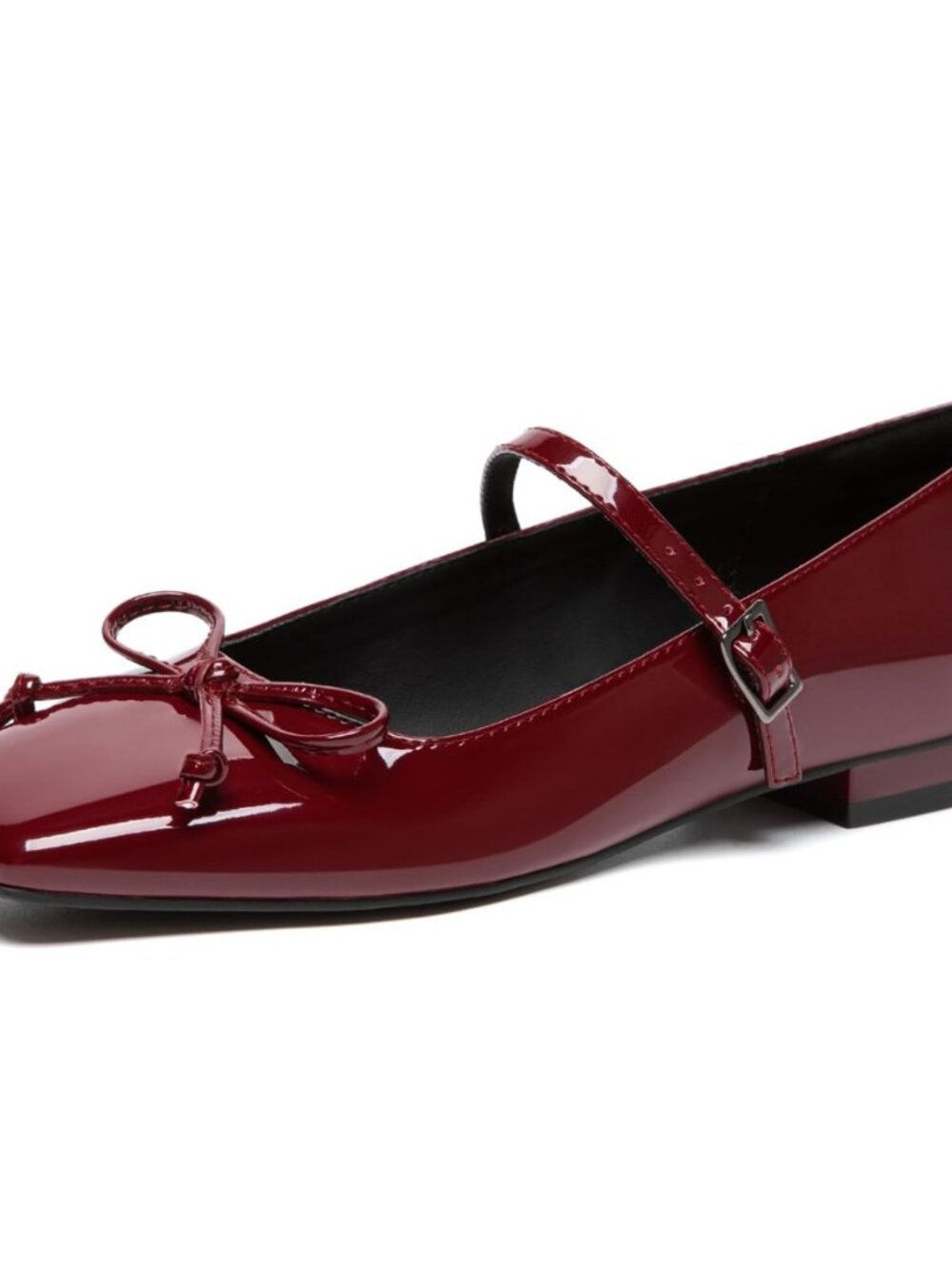 Women's Mary Jane Flats Square Toe Bowknot Ballet Flat Dress Shoes